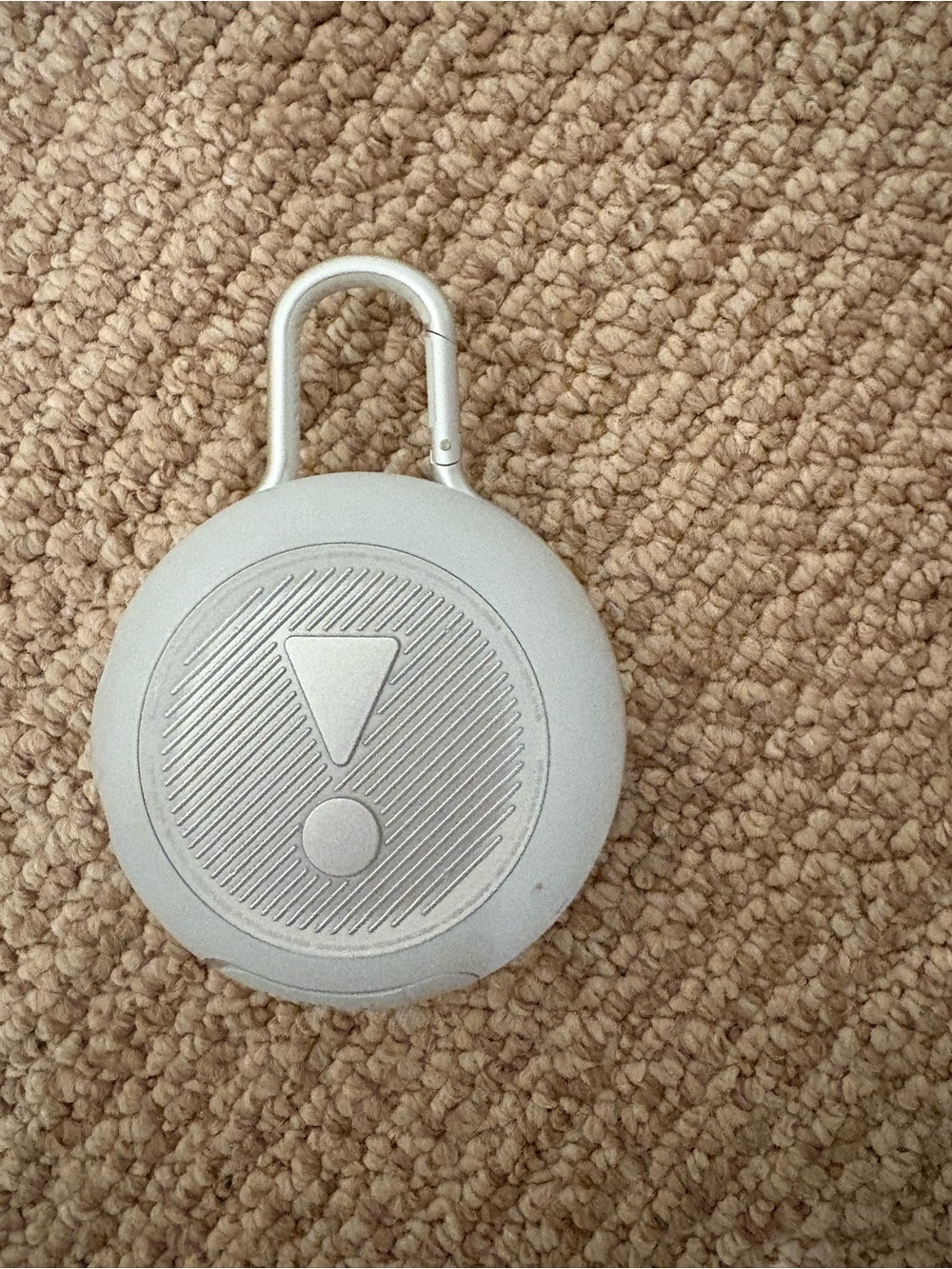 JBL Silver Portable Bluetooth Speaker with Carabiner Clip
